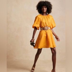 ✨NEW✨ Banana Republic Ramie Puff Sleeve backless linen dress. Never worn w/tags